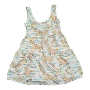 Women's 90's Rainforest Cafe AOP Boho Style Beach Dress